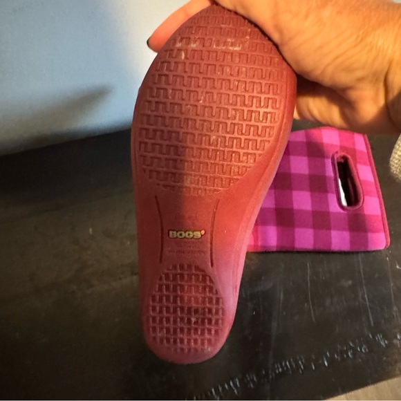 Bogs Kids Pink Plaid Boots - Picture 4 of 5
